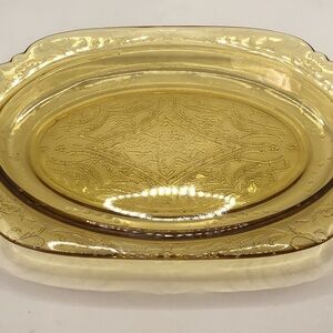 Amber Depression Glass Platter “Madrid” by Federal Glass